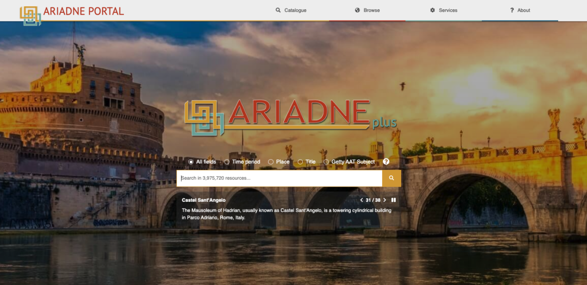 The ARIADNE Portal landing page